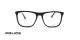 عینک طبی پلیس فریم مربعی کائوچویی رنگ مشکی- عکس از زاویه روبرو