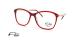 عینک طبی زنانه فلر فریم کائوچویی قرمز گربه ای دسته فلزی طلایی - عکس از زاویه سه رخ