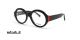 عینک طبی REDELE فریم کائوچویی بیضی خاص رنگ مشکی و گوشه های قرمز - عکس از زاویه سه رخ