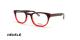 عینک طبی ردل فریم کائوچویی بیضی رنگ قرمز و جگری هاوانا - عکس از زاویه سه رخ