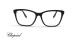 عینک طبی زنانه شوپارد فریم کائوچویی گربه ای مشکی دسته طلایی نگین دار - عکس از زاویه روبرو