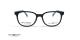 عینک طبی رویه دار سنترواستایل فریم کائوچویی بیضی رنگ مشکی و دسته های آبی - عکس از زاویه روبرو
