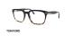 عینک طبی کائوچویی تام فورد - دو رنگ مشکی و قهوه ای با عدسی بلوکنترل - عکس زاویه سه رخ