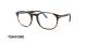عینک طبی تام فورد فریم کائوچویی بیضی رنگ قهوه ای هاوانا - عکس از زاویه سه رخ