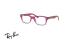 عینک طبی بچگانه ری بن فریم استات مربعی به رنگ صورتی، قرمز و طوسی - عکس از زاویه سه رخ