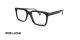 عینک طبی پلیس فریم کائوچویی مربعی ضخیم مشکی - عکس از زاویه سه رخ 