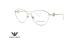 عینک طبی زنانه جورجیو آرمانی فریم فلزی گربه ای نقره ای - عکس از زاویه سه رخ