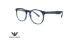 عینک طبی جورجیو آرمانی فریم کائوچویی گرد رنگ آبی - عکس از زاویه سه رخ 