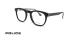 عینک طبی پلیس فریم کائوچویی شبه مربعی مشکی - عکس از زاویه سه رخ