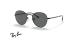 عینک آفتابی ری بن مدل دیوید فریم فلزی گرد مشکی و عدسی خاکستری - عکس از زاویه سه رخ
