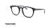 عینک طبی کائوچویی بیضی شکل تام فورد - رنگ مشکی - عکس از زاویه سه رخ