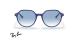 عینک آفتابی کائوچویی چندضلعی ری بن - رنگ آبی - عکس از زاویه روبرو