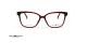 عینک طبی رویه دار زنانه سنترواستایل فریم گربه ای قرمز تیره و مشکی - عکس از زاویه روبرو