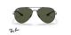 عینک آفتابی ری بن فریم مدل خلبانی دوپل فلزی رنگ مشکی و عدسی سبز - عکس از زاویه روبرو