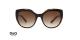 عینک آفتابی زنانه دولچه گابانا فریم گربه ای -رنگ قهوه ای هاوانا و عدسی قهوه ای طیف دار - عکس از زاویه روبرو