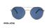 عینک آفتابی پلیس سری لوئیس همیلتون فریم خلبانی دو پل فلزی رنگ نقره ای حدقه ها گرد و آبی رنگ - عکس از زاویه روبرو