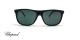 عینک آفتابی مربعی کائوچویی شوپارد - فریم مشکی و عدسی سبز - عکس از زاویه روبرو