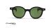 عینک آفتابی گرد جین نووِل مدل - Clovis 90032C رنگ مشکی و عدسی سبز - عکس زاویه روبرو