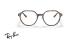 عینک طبی ری بن مدل فریم جنس استات چند ضلعی رنگ قهوه ای و آبی هاوانا - عکس از زاویه روبرو