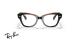 عینک طبی کائوچویی ری بن مدل استیت استریت فریم مشکی با ابرویی نارنجی - عکس از زاویه روبرو