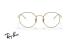 عینک طبی ری بن مدل جک فریم فلزی طلایی و حدقه های گرد زاویه دار - عکس از زاویه روبرو