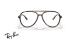 عینک طبی ری بن فریم کائوچویی خلبانی رنگ قهوه ای هاوانا - عکس از زاویه روبرو