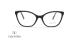 عینک طبی زنانه ولنتینو فریم کائوچویی گربه ای مشکی روی دسته V طلایی - عکس از زاویه روبرو