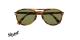 عینک آفتابی پرسول مدل پروفسور فریم کائوچویی قهوه ای هاوانا و عدسی سبز- عکس از زاویه روبرو