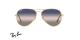 عینک آفتابی خلبانی ری بن - طلایی با عدسی سه رنگ آبی و بنفش - عکس از زاویه روبرو