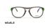 عینک طبی Rédélé فریم کائوچویی شیشه ای طوسی رنگ با خط نازک سبز فسفری روی دسته ها حدقه بیضی رنگ - عکس از زاویه روبرو