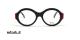 عینک طبی REDELE فریم کائوچویی بیضی خاص رنگ مشکی و گوشه های قرمز - عکس از زاویه روبرو