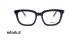 عینک طبی REDELE فریم کائوچویی مربعی ضخیم به رنگ سورمه ای و محل اتصال دسته به حدقه آبی - عکس از زاویه روبرو