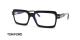 عینک کائوچویی مستطیلی تام فورد با عدسی بلوکنترل رنگ مشکی - عکس زاویه سه رخ