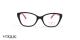 عینک طبی یچگانه وگ دخترانه فریم کائوچویی گربه ای دو رنگ مشکی و دسته ها قرمز - عکس از زاویه روبرو