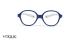 عینک طبی بچگانه وگ فریم کائوچویی شبه مربعی رنگ آبی تیره دسته ها سفید - عکس از زاویه روبرو