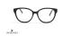 عینک طبی زنانه سواروسکی فریم کائوچویی بیضی رنگ مشکی روی دسته نگین کاری شده - عکس از زاویه روبرو