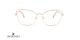 عینک طبی زنانه سواروسکی فریم فلزی گربه ای رنگ طلایی دسته ها نگین کاری شده - عکس از زاویه روبرو