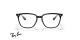 عینک طبی ری بن فریم کائوچویی مربعی مشکی دور یک لاین شبشه ای - عکس از زاویه روبرو