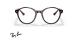 عینک طبی مدل فراری ری بن فریم کائوچئی گرد قهوه ای هاوانا - عکس از زاویه روبرو