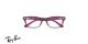 عینک طبی بچگانه ری بن فریم استات مربعی به رنگ صورتی، قرمز و طوسی - عکس از زاویه روبرو