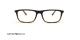 عینک طبی رویه دار امپریو آرمانی فریم کائوچویی مستطیلی رنگ قهوه ای هاوانا - عکس از زاویه روبرو