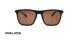 عینک آفتابی پلیس فریم کائوچویی مربعی مشکی و عدسی قهوه ای - عکس از زاویه روبرو