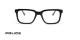 عینک طبی پلیس فریم کائوچویی مربعی ضخیم مشکی - عکس از زاویه روبرو