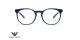 عینک طبی جورجیو آرمانی فریم کائوچویی گرد رنگ آبی - عکس از زاویه روبرو