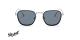 عینک آفتابی پرسول فریم فلزی مربعی رنگ نقره ای و مشکی و عدسی آبی - عکس از زاویه روبرو
