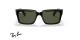 عینک آفتابی ری بن مدل اینورنس فریم کائوچویی مربی با طراحی خاص و عدسی سبز - عکس از زاویه روبرو