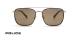 عینک آفتابی پلیس فریم فلزی خلبانی مربعی طلایی مشکی و عدسی قهوه ای - عکس از زاویه روبرو