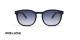 عینک آفتابی پلیس فریم کائوچویی مربعی سرمه ای و عدسی سرمه ای طیف دار - عکس از زاویه روبرو