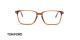 عینک طبی کائوچویی رنگ قهوه ای تام فورد با عدسی بلوکنترل - عکس زاویه روبرو