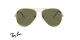 عینک آفتابی ری بن فریم فلزی خلبانی رنگ طلایی براق و عدسی سبز پلاریزه سایز 62 - عکس از زاویه روبرو